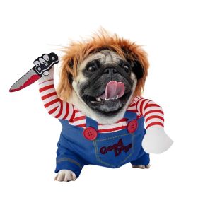 Pet Deadly Doll Costume Chucky Dog Cosplay Halloween Christmas Party Clothes for Dogs (size: Xl)