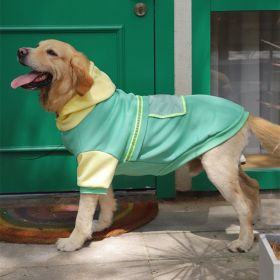 Autumn and winter pet clothes big dog clothes golden retriever Labrador big dog clothing sweater (Color: Double color transparent pocket big dog sweater (black), size: Xl)