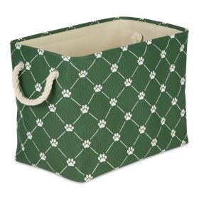 Multipurpose Pet Storage Bin Rectangle Small with Printing (Color: Green, size: 14x8x9 inch)